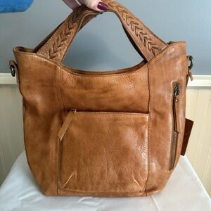 Latico Leather Mason Leather Crossbody Shoulder Bag Purse Cognac Brown New